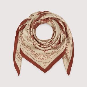 New COCCINELLE Silk Scarf in Forest Print